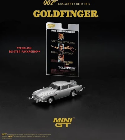 MiniGT MGT00900-007E James Bond (Goldfinger Movie) Aston Martin DB5 1:64 Very High Detail Diecast Model